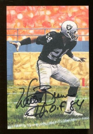 Willie Brown Signed Goal Line Art Card Glac Autographed W/hof Raiders 43798