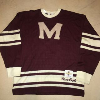 Montreal Maroons Vintage 1930 Heritage Wool Ccm Maska Hockey Jersey Not Worn