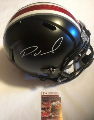 Denzel Ward Autographed Full Size Ohio State Buckeyes Black Speed Helmet Jsa