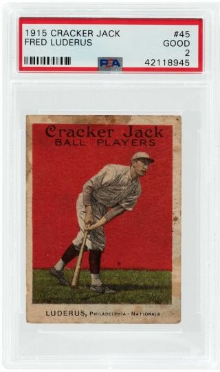 1915 Cracker Jack Baseball 45 Fred Luderus,  Psa 2 Good (philadelphia Phillies)