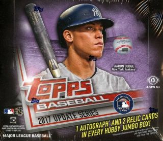 2017 Topps Update Series Baseball Jumbo 6 Box Case Blowout Cards