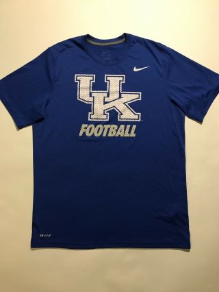 Mens Nike Dri - Fit Kentucky Wildcats Football T Shirt Size Adult Large Blue