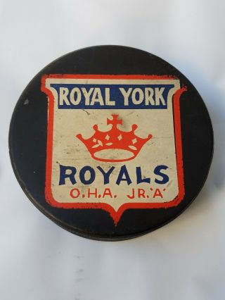 Royal York Royals Oha Jr.  A Canada Hockey Official Game Puck Viceroy Caha Scarce