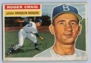 1956 Roger Craig - Topps " Rookie " Baseball Card 63 - Brooklyn Dodgers