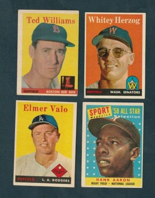 1958 Topps Hank Aaron A/s 488 Vgex Wear At Tips Braves Hofer