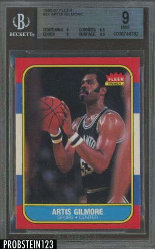 1986 - 87 Fleer Basketball Setbreak 37 Artis Gilmore San Antonio Spurs Bgs 9