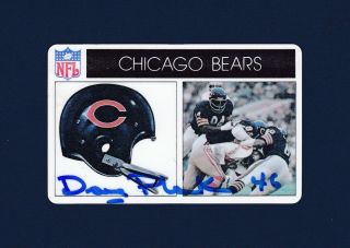 Chicago Bears No Gain Vintage Plastic Card Signed By Doug Plank