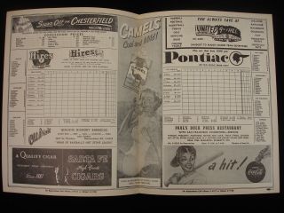 1952 Pacific Coast League Hollywood @ Los Angeles Program/Scorecard - Unscored 2