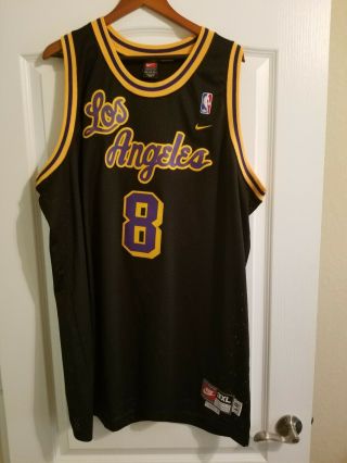Nike Kobe Bryant Los Angeles Lakers 8 Black Retro Swingman Jersey Sz 3xl