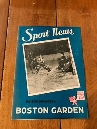 1944 Boston Sport News Boston Bruins Vs Black Hawks Hockey Program Boston Garden