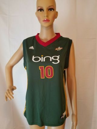Rare Sue Bird Seattle Storm Green Basketball Jersey Wnba Adidas Size Xl