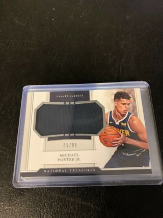 Michael Porter Jr Nuggets 2018 - 19 National Treasures Jersey Rookie Card 56/99
