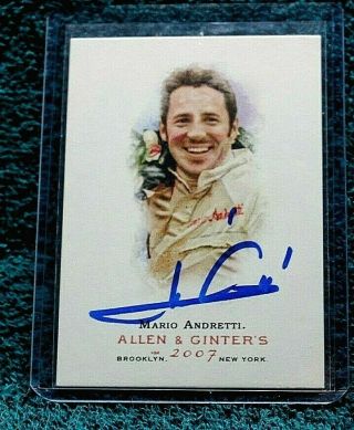 Topps A & G Indy 500 Trading Card Autographed Signed Indy Winner Mario Andretti