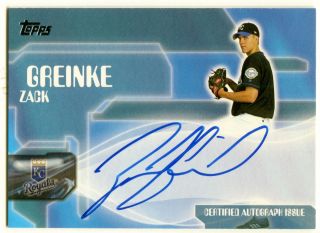 2005 Topps Autographs Zack Greinke On - Card Blue Auto Rare Sp L A Dodgers Royals