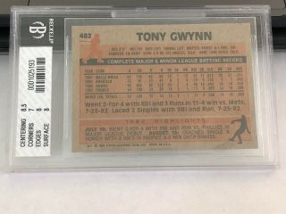 1983 Topps Tony Gwynn 482 BGS 7.  5 NM, 2