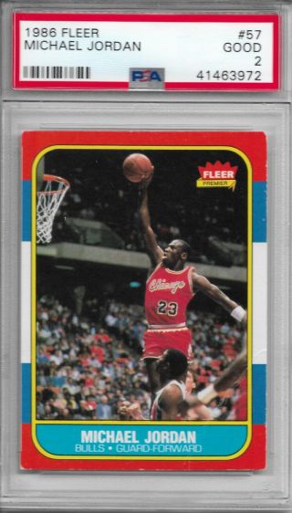 1986 Fleer Michael Jordan Basketball Card 57 Psa Graded Good 2