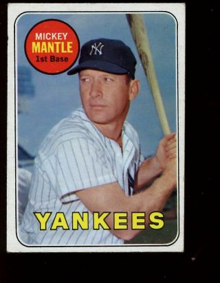 1969 Topps Baseball Card 500 Mickey Mantle York Yankees