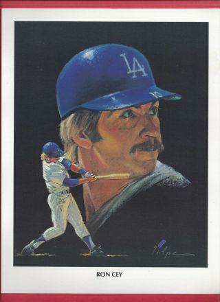 1982 Ron Cey Los Angeles Dodgers Union Oil Volpe Color Portrait Nm To M