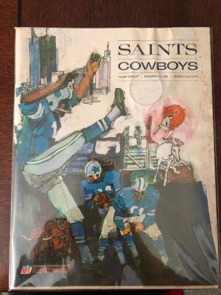 1967 Orleans Saints Vs Dallas Cowboys Program W/ Coin (nov.  12)