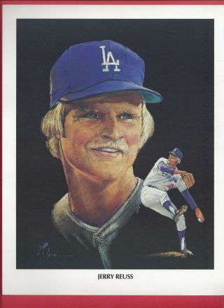 1982 Jerry Reuss Los Angeles Dodgers Union Oil Volpe Color Portrait