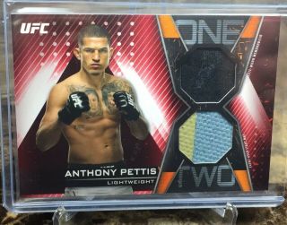 2019 Topps Ufc/knockout Anthony Pettis (2/8) (ruby/red) “1 - 2” Combo Relic