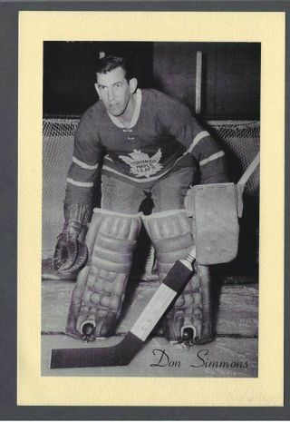 1944 - 63 Beehive Group Ii Toronto Maple Leafs Hockey Photos 449 Don Simmons