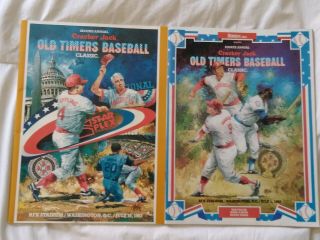 1983 & 1985 Cracker Jack Old Timers Baseball Classic Programs - Wash Dc Rfk