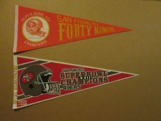Nfl San Francisco 49ers Vintage Bowl Champions Xvi & Xxiii Logo Pennants