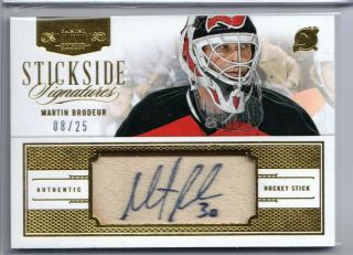 2013 - 14 Panini Dominion Martin Brodeur Stickside Signings Stick And Auto 8/25
