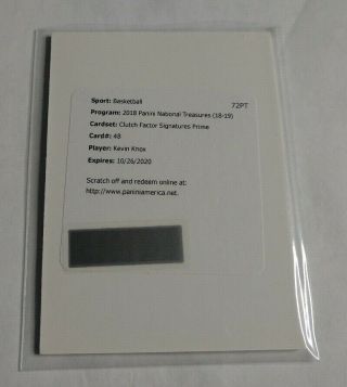 R11,  742 - Kevin Knox - 2018/19 National Treasures Clutch Factor Rc Auto Patch 25