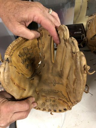 Vintage Rawlings Gjf36 Reggie Jackson Fastback Rh Leather Baseball Glove G - Vgc