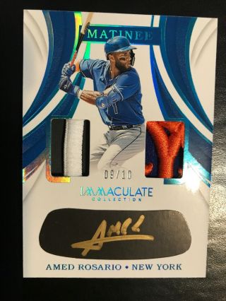 2019 Panini Immaculate Baseball Amed Rosario Ma - Ar Matinee Gold Auto Patch 09/10