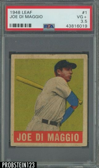 1948 Leaf 1 Joe Dimaggio York Yankees Hof Psa 3.  5 Vg,  " Centered "