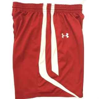 Utah Utes Mens Gym Shorts Under Armour Red White Striped Size Large 3