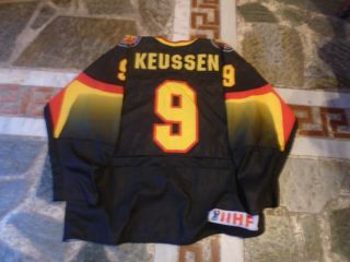 IIHF GERMANY GAME ISSUED BLACK JERSEY 9 KEUSSEN TACKLA 2