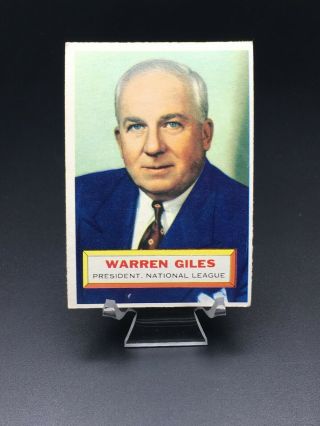 1956 Topps Baseball Warren Giles (gray) Hof National League President Vg - Ex,  2