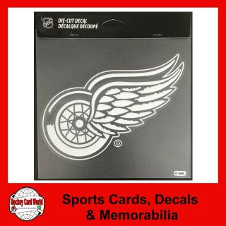 (hcw) Detroit Red Wings Perfect Cut White 8x8 Large Nhl Decal Sticker