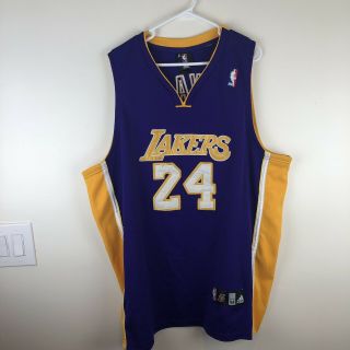 Kobe Bryant 24 Los Angeles Lakers Adidas Jersey Mens Size 3xl 54 Black &purple