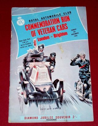 1956 Rac London To Brighton Programme - Incl.  A List Of Entrants - 60th Year