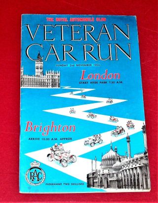 1958 Rac London To Brighton Programme - Incl.  A List Of Entrants - 62nd Year