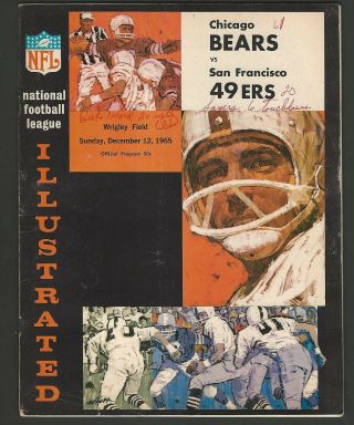 1965 Chicago Bears Vs San Francisco 49ers Nfl Football Program Gale Sayers 6 Tds