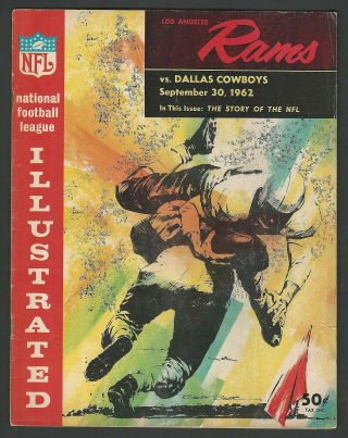 1962 Los Angeles Rams Vs.  Dallas Cowboys Nfl Football Program " Story Of The Nfl "