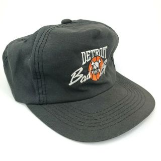 Vintage 1988 Detroit Bad Boys Snapback Baseball Cap Hat Youngan Black Orange