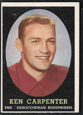 1958 Topps Cfl Football: 53 Ken Carpenter,  Saskatchewan Roughriders