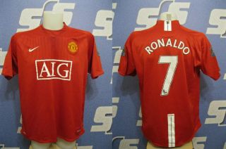 Manchester United 2007/2008/2009 7 Ronaldo Home Sz Xl Nike Shirt Jersey Maillot