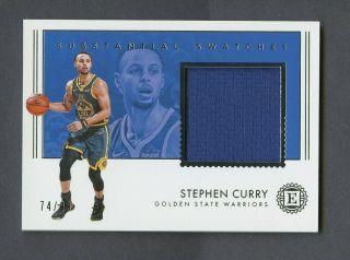 2018 - 19 Panini Encased Substantial Stephen Curry Jersey 74/99 Warriors