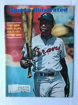 August 18,  1969 Sports Illustrated Hank Aaron Atlanta Braves Vg