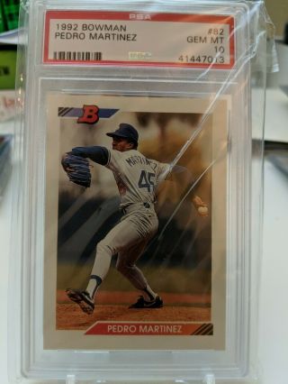 Psa 10 Gem 1992 Bowman Pedro Martinez Rookie Baseball Card 82 Rc Dodgers