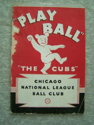 Vintage 1934 Chicago Cubs Play Ball Baseball Yearbook Program Schedule Guide