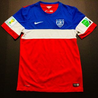 Brazil 2014 World Cup Usmnt Team Usa Soccer Jersey Away Shirt,  Patches
